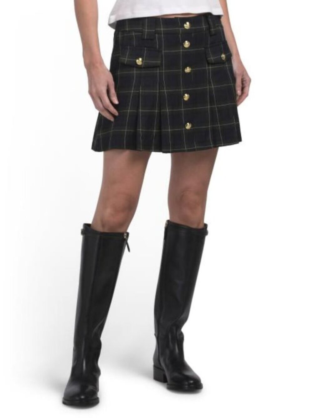 ENGLISH FACTORY Check Pleated Mini Skort